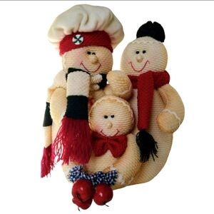 Vtg Gingerbread Family Christmas Knit Plush Charming Group Holiday Collection